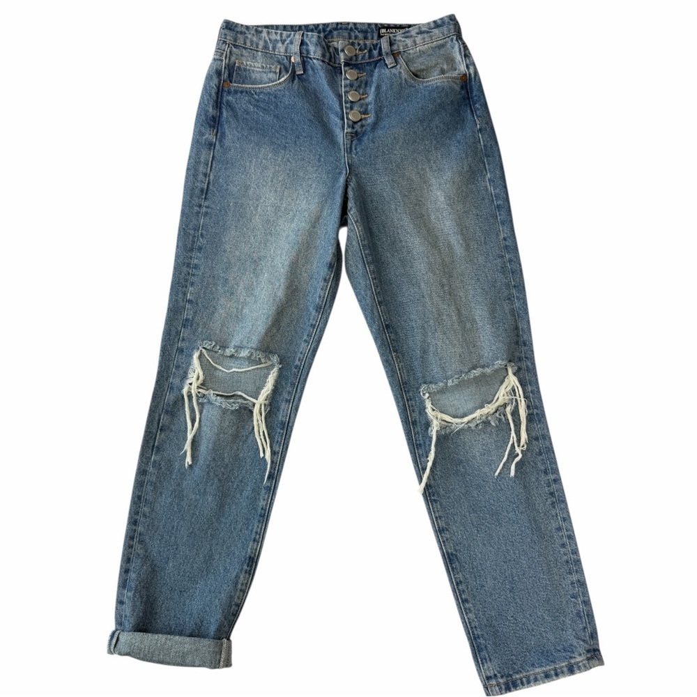 ✅ NWT Blank NYC Distressed The Madison Crop Jeans in Blue size 26